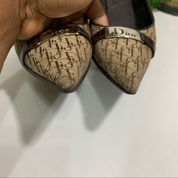 Dior Diorissimo Logo Canvas Pumps Heel Shoe - Picture 8 of 13